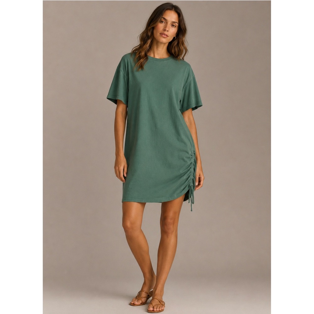 Universal Thread T-Shirt Dress‎ XXL Green Ruched Side Adjustable Cotton Casual